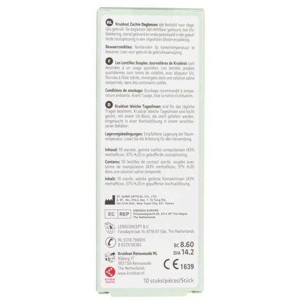Kruidvat Opticare -6.00 mīkstās ikdienas kontaktlēcas<br>Medicīnas ierīce - 10 gab.