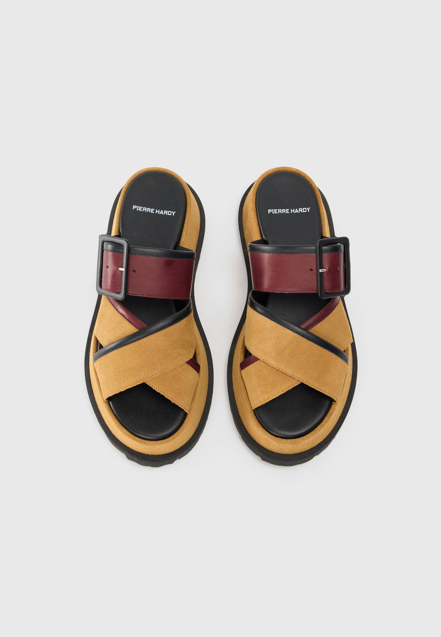 Pierre Hardy ALPHA - Muiltjes - camel/bordeaux/zwart