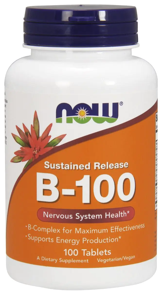 Now Foods Vitamin B-100, Kompleks witamin z grupy B, Tabletki o przedłużonym uwalnianiu