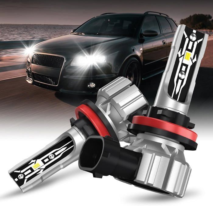 Faro LED H11, bombilla LED H11, faros de 60 W CSP 6000 K blancos para coche y moto, bombillas de repuesto para coche.