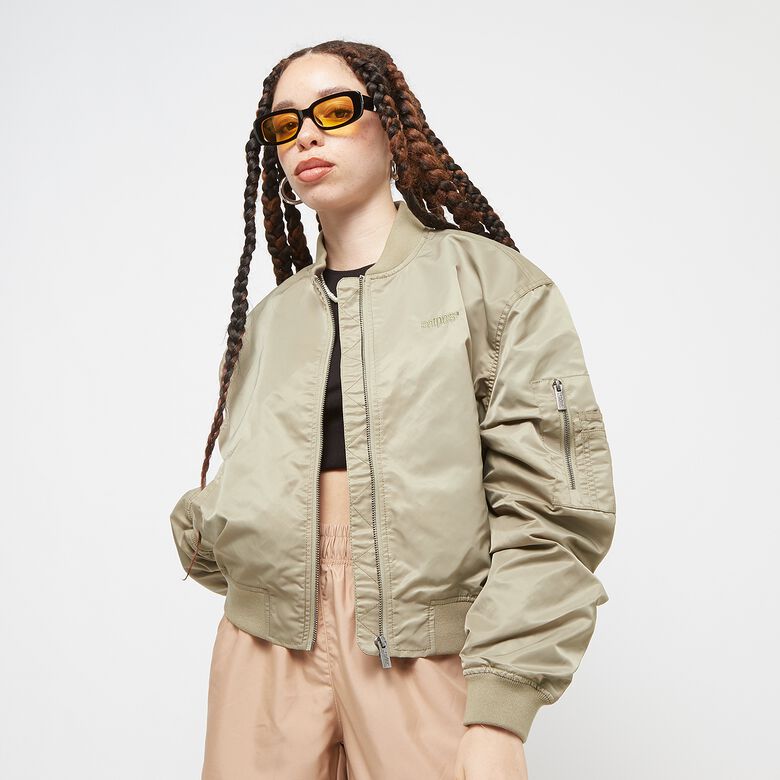 Giacca bomber corta imbottita con piccolo logo