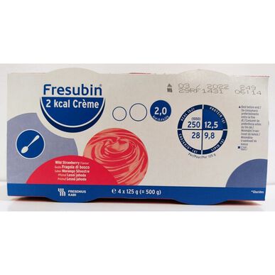 Fresubin 2 kcal Villjordbærkrem 4 x 125 g