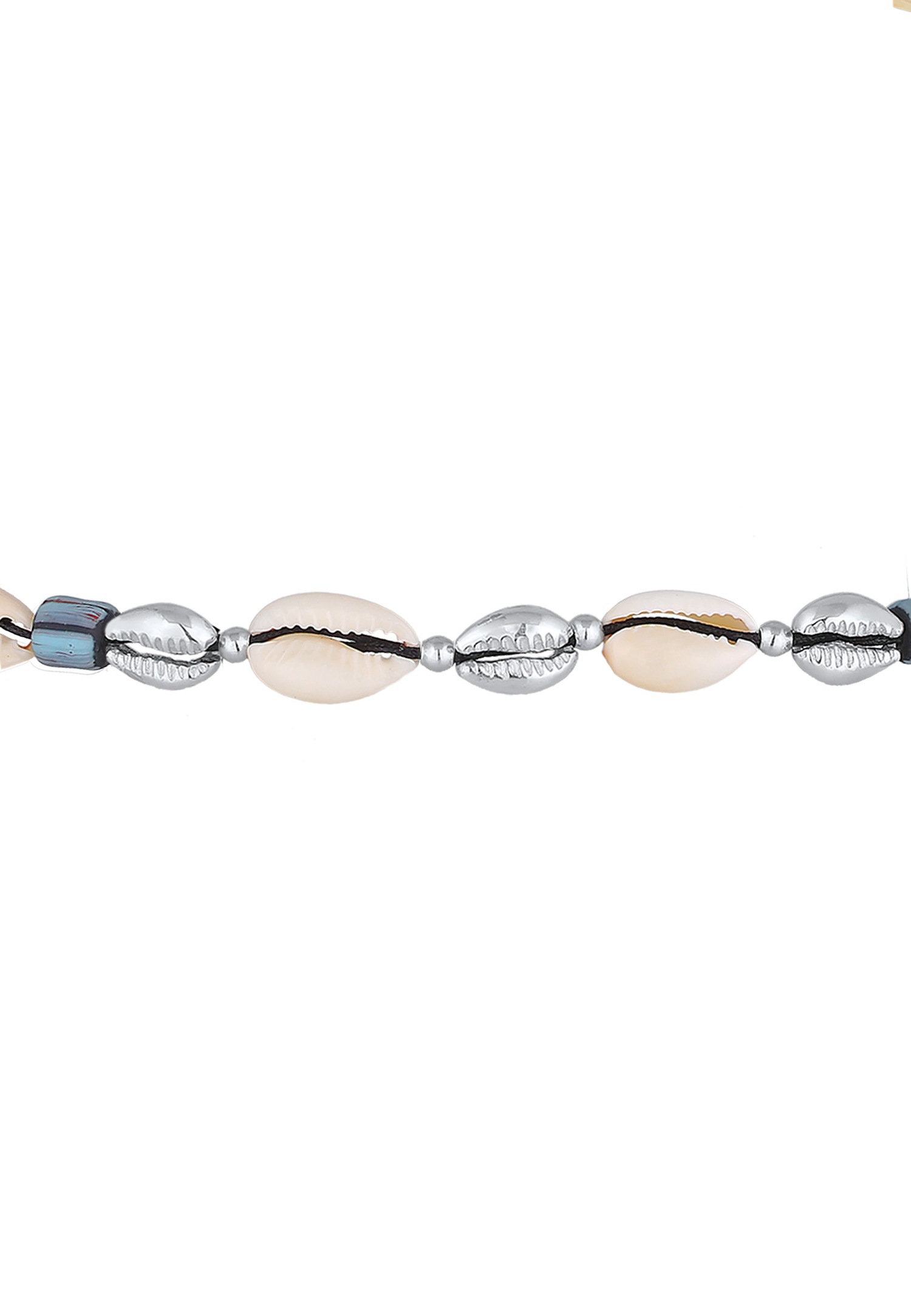 Elli Femmes choker verre perles style surfeur avec coquillage cauri en argent sterling 925