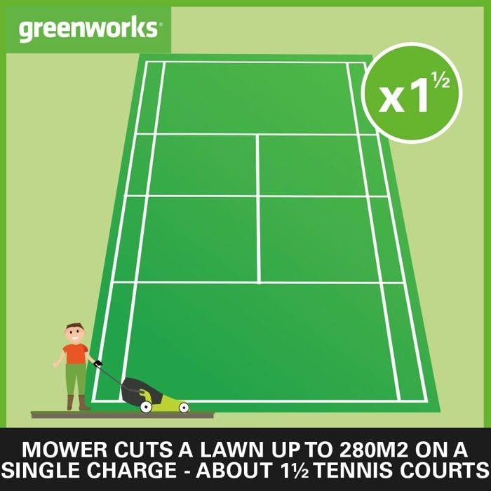 Lawnmower + Trimmer - GREENWORKS - 1305007 - 33 cm - 4Ah Battery - 47 min Run Time