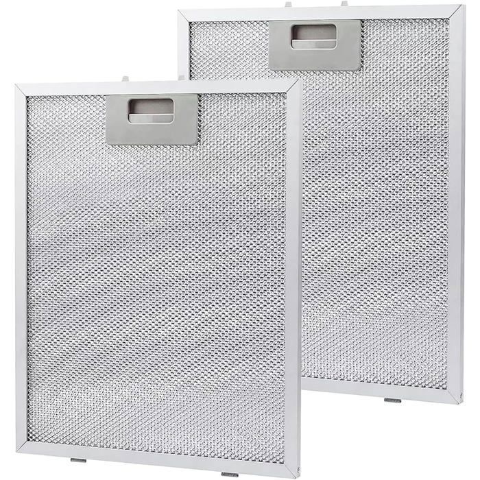 Set van 2 metalen vetfilters voor afzuigkappen, 320x260mm, aluminium vetfilter, vetfilter