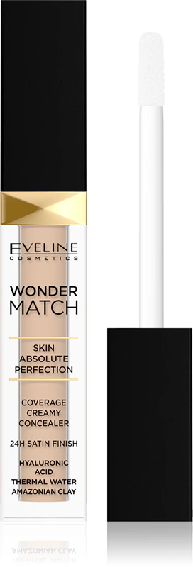 Corretivo cremoso Wonder Match da Eveline Cosmetics com cobertura de 24 horas.