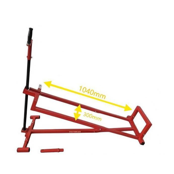 Cric lève tracteur tondeuse 400 kg – commande mécanique – hauteur de levage 600 mm MW Tools HBG400