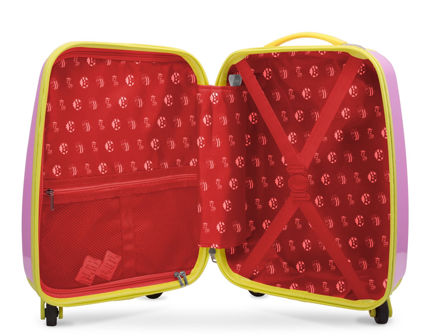 For barn - Barnekoffert + reflekterende klistremerker Monster, barnekoffert, hard barnekoffert, håndbagasje, 24 liter