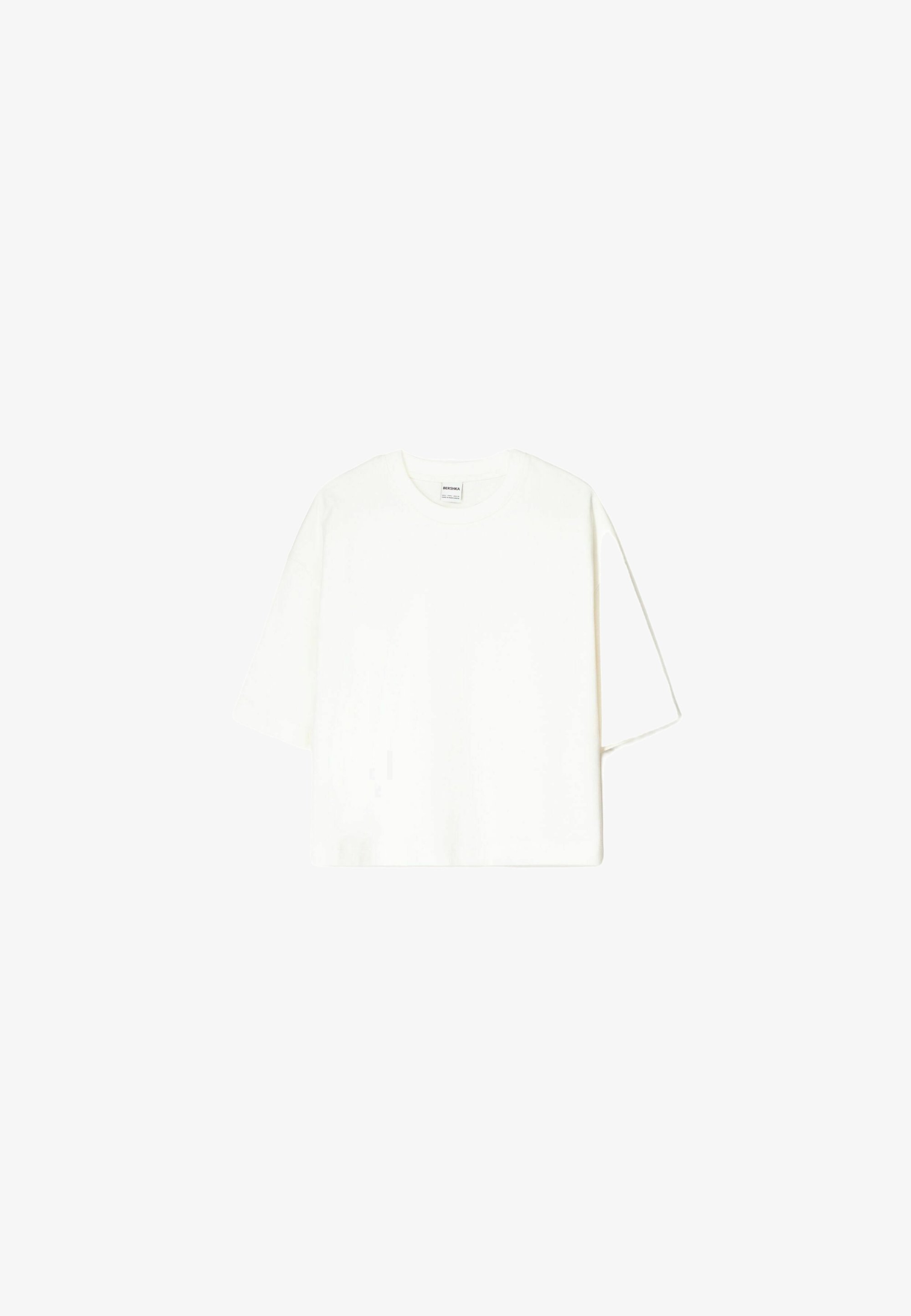 Bershka HEAVY BOXY FIT T-shirt met korte mouwen - Basic T-shirt - wit