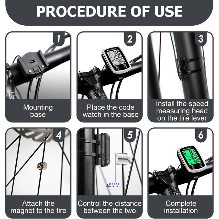 ®TONLRGY Bicycle Computer, Universal 19 Functions, IP54 Waterproof, Backlit LCD Touchscreen