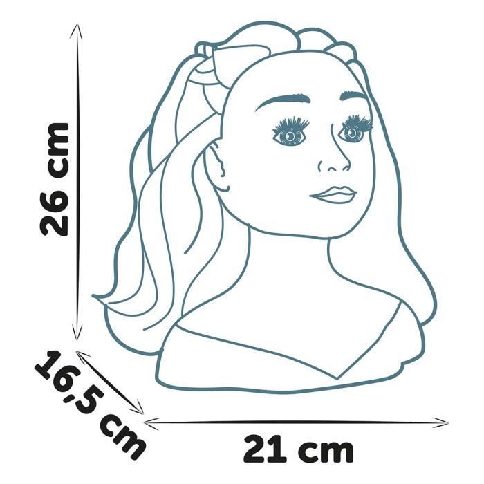 Smoby - Tête à coiffer blonde - Facile à coiffer - 19 accessoires réalistes - Lèvres thermosensibles - Trappe de rangement