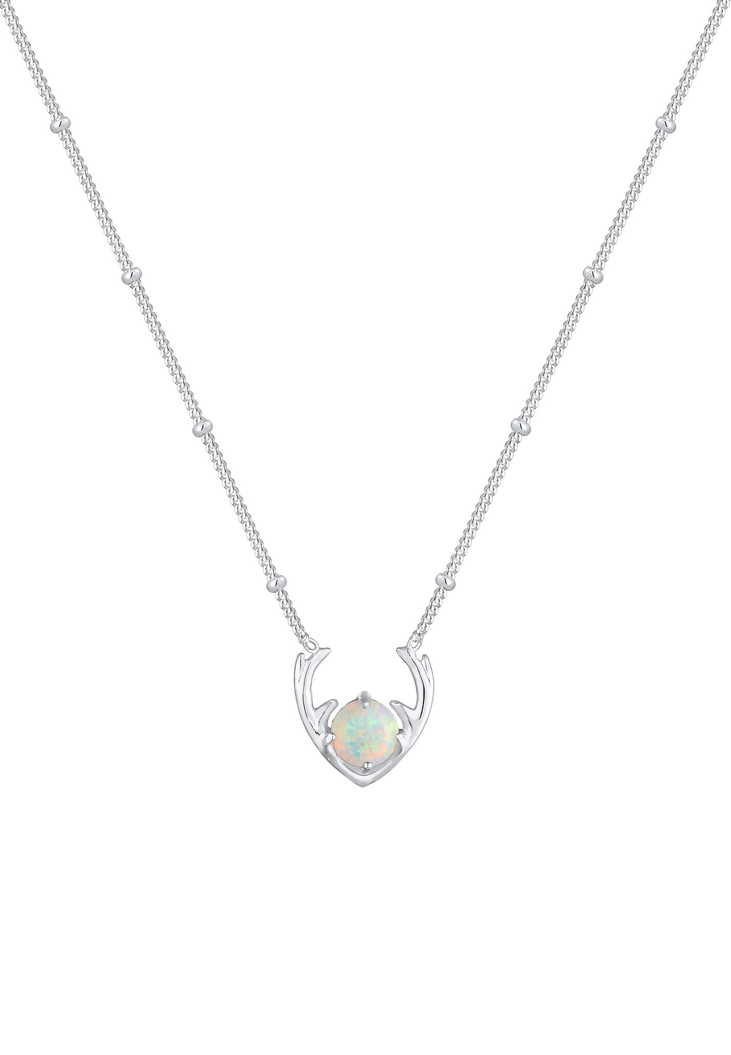 Elli Synthétiquement Opal Collier Femme (925/1000) Argent