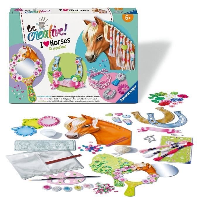Ravensburger-Be Creative Horse – Kit multiactividades – 10 creaciones – Actividad relajante y creativa – A partir de 7 años – 238751
