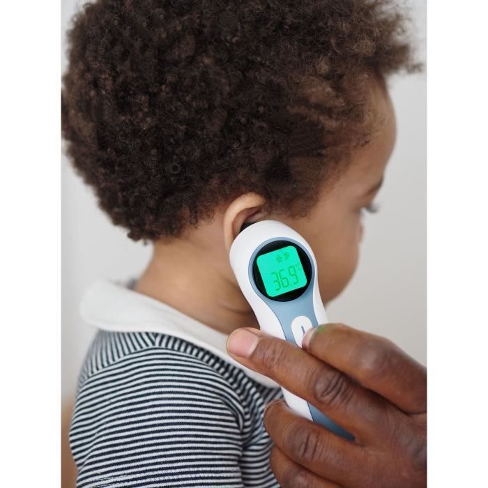 BÉABA - Termómetro digital infrarrojo sin contacto - Medición de frente, oído y ambiente - Alerta de fiebre - Thermospeed