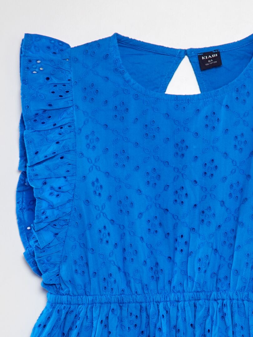 Vestido com costura inglesa - AZUL