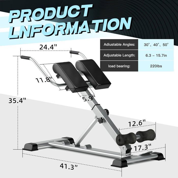 Soges Weight Bench, Height Adjustable, Incline - Adjustable - Foldable, Maximum Load 120 kg