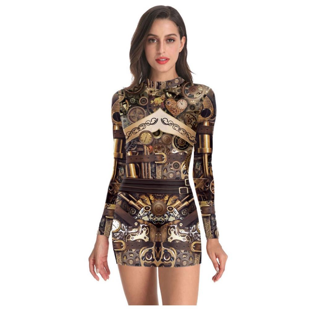 Robe femme imprimée 3D à manches longues, coupe classique, sexy et idéale pour les soirées et les clubs. Robe moulante mini à enfiler. Vestidos#3