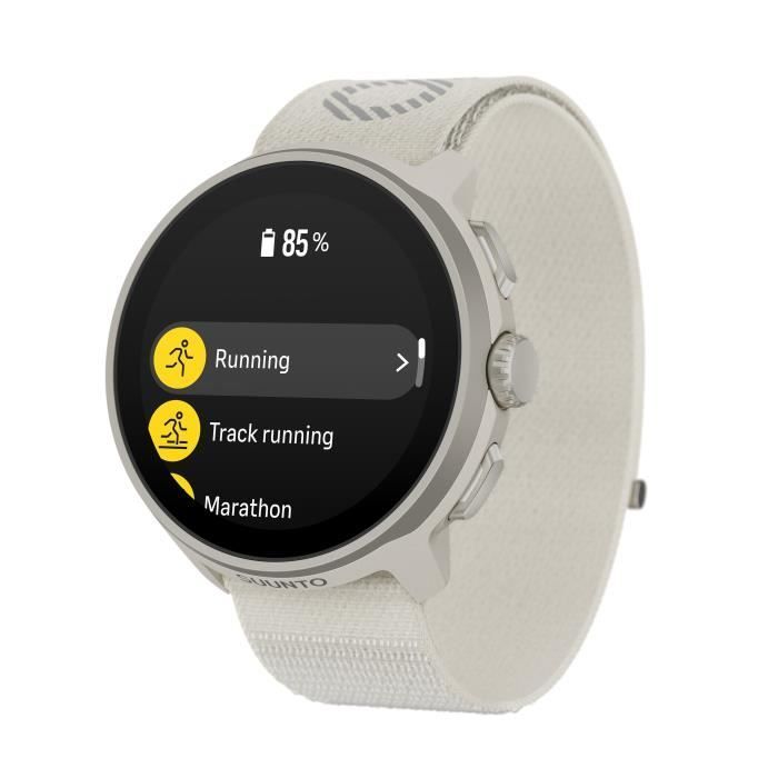Montre connectée sport GPS - SUUNTO RUN FROST GRAY - Amoled - Altimètre - Bracelet textile