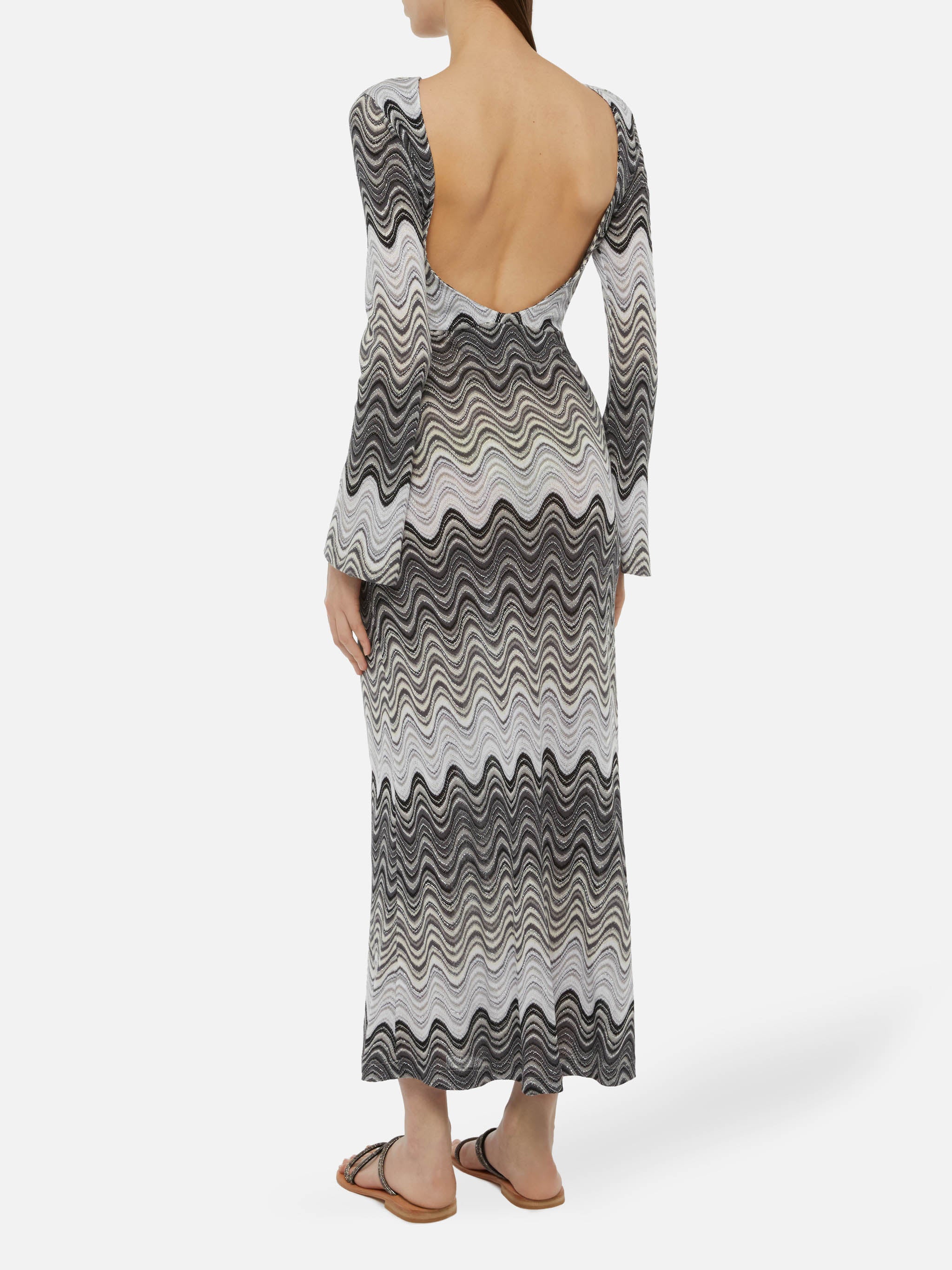 Venus raschel gebreide maxi-jurk