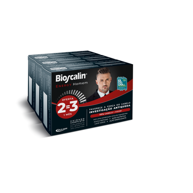 Bioscalin hårstyrketilskuddspakke energi for menn 3 x 30 tabletter