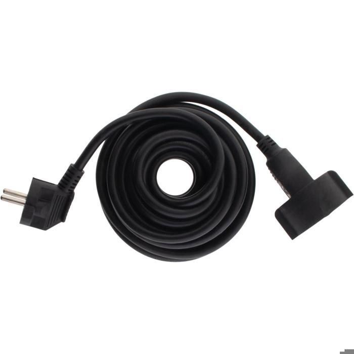 Cable de extensión Schuko HO5VV-F 3G1.5mm² 10m - negro - Zenitech
