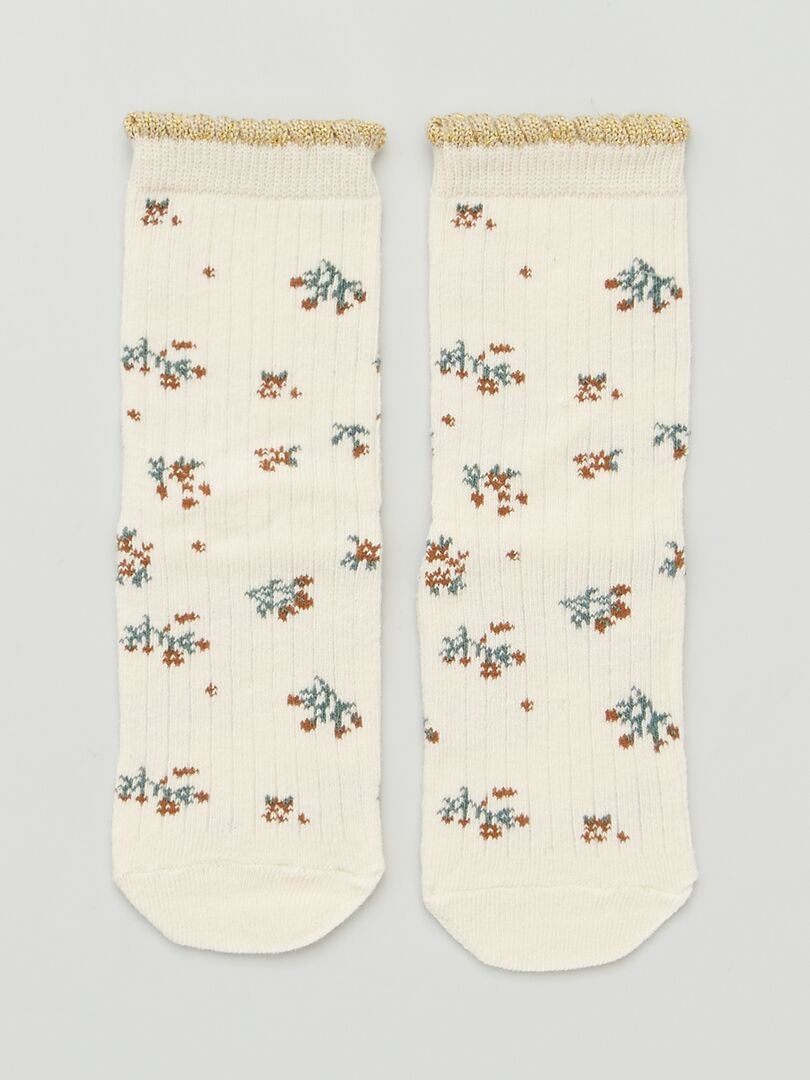 Juego de 5 pares de calcetines estampados - ROSA