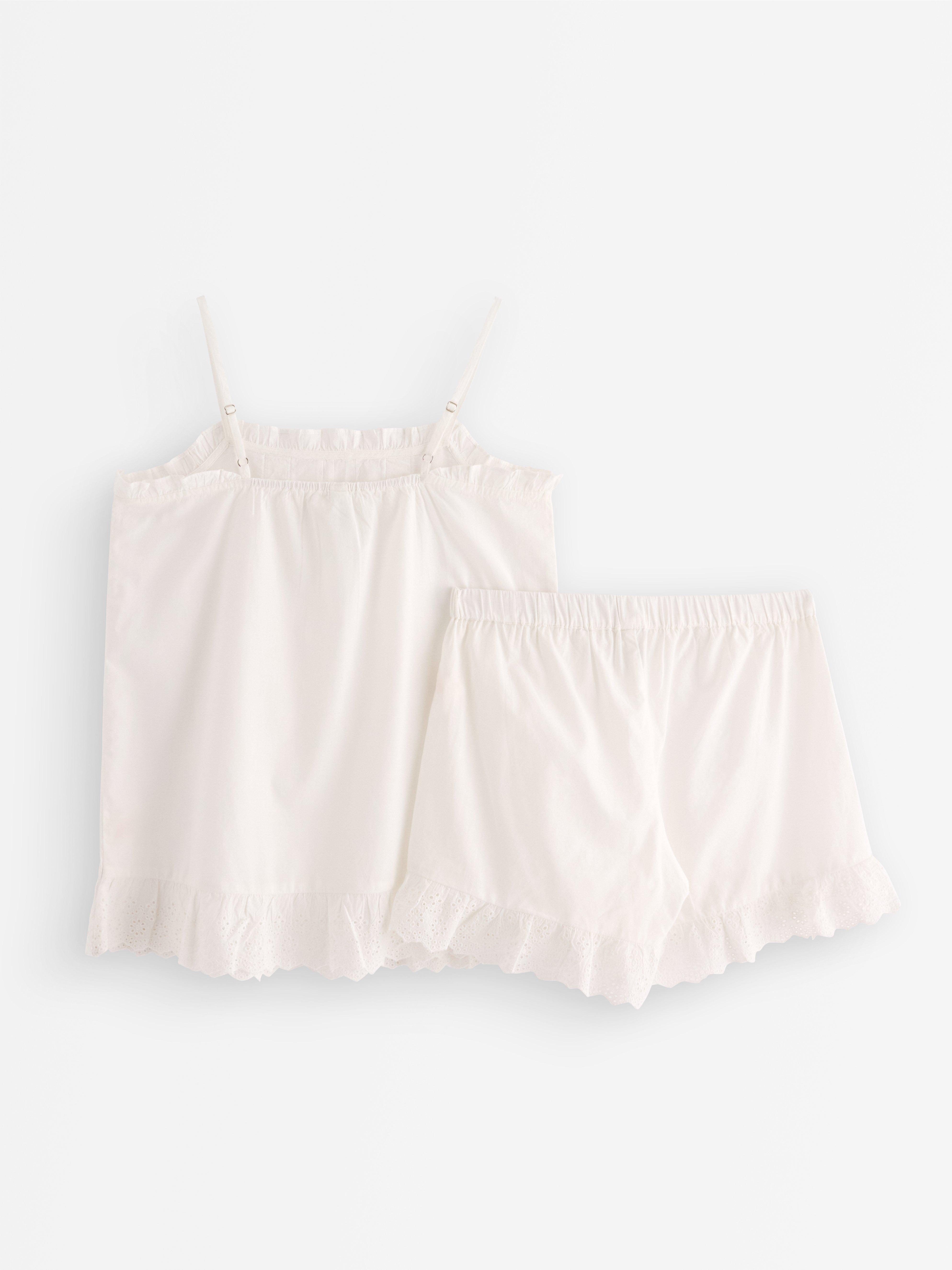 Pijamale Off-White de mărime medie cu broderie tip inele