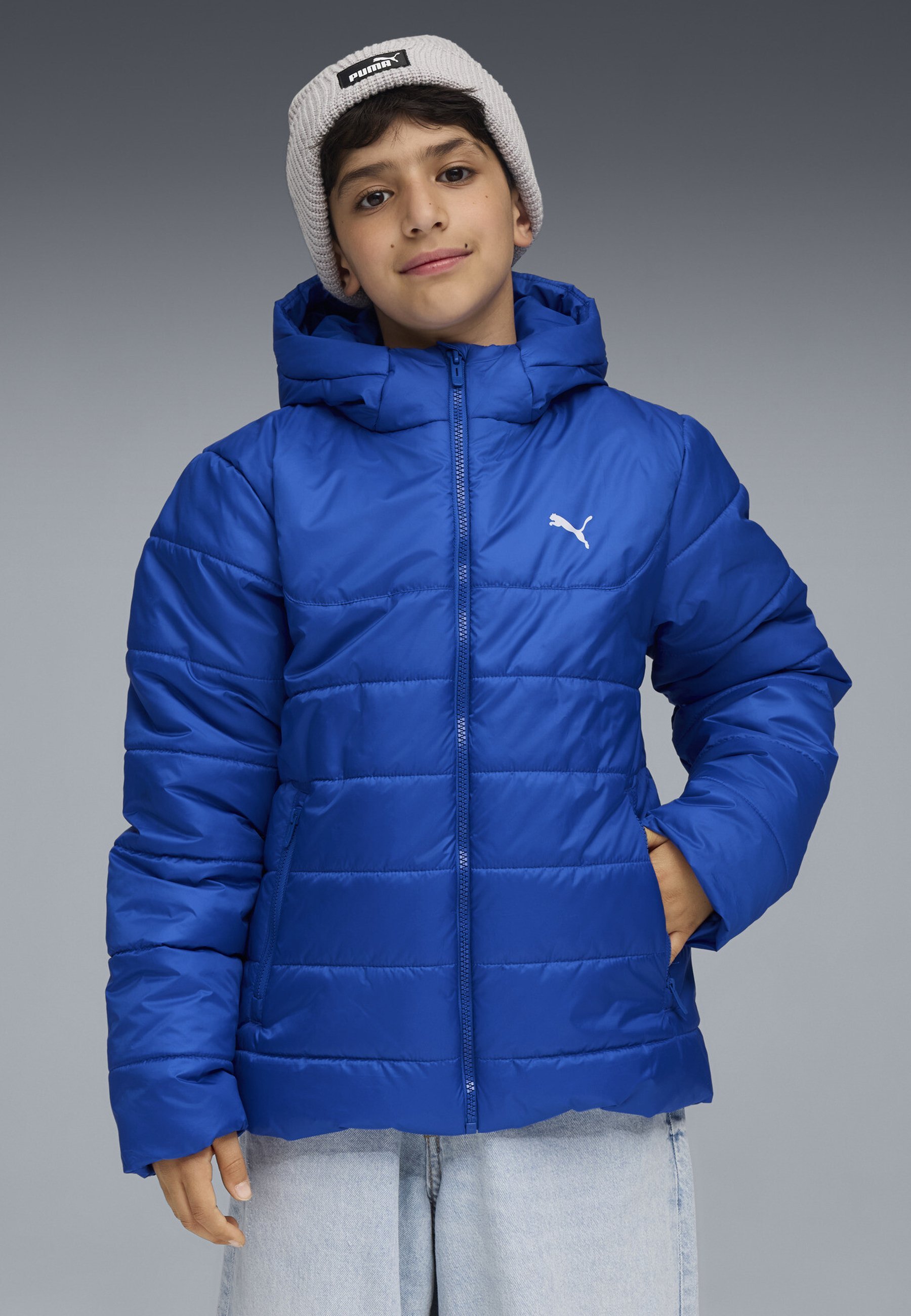 Puma Kapuzen-Wattierte Winterjacke - Bergblau