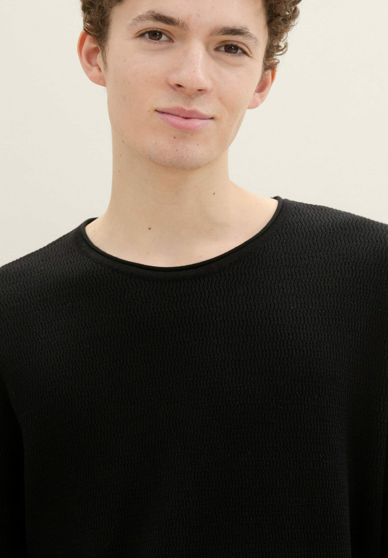 TOM TAILOR DENIM STRUKTURIERTER  - Jumper - black