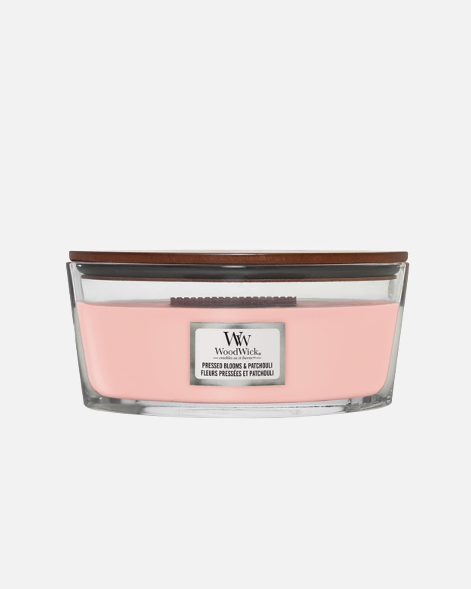 Vonná sviečka WoodWick s lisovanými kvetmi a pačuli - 275 g