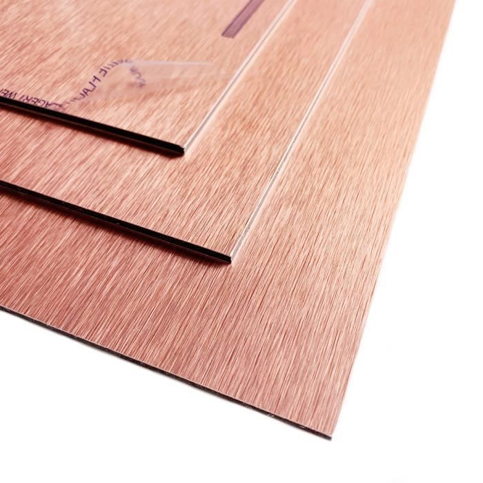 Panneau Composite Aluminium Brossé Noir et Cuivre Reversible 3mm 200 x 900 mm