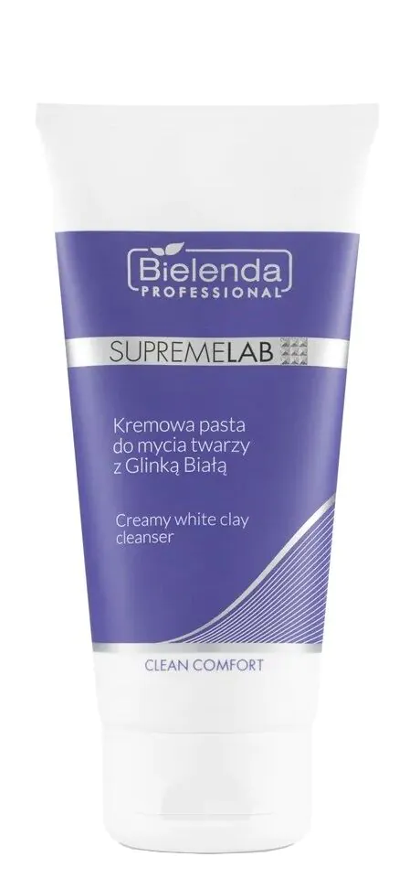 Bielenda Professional Supremelab Clean Comfort Kremowa pasta do mycia twarzy z Glinką Białą