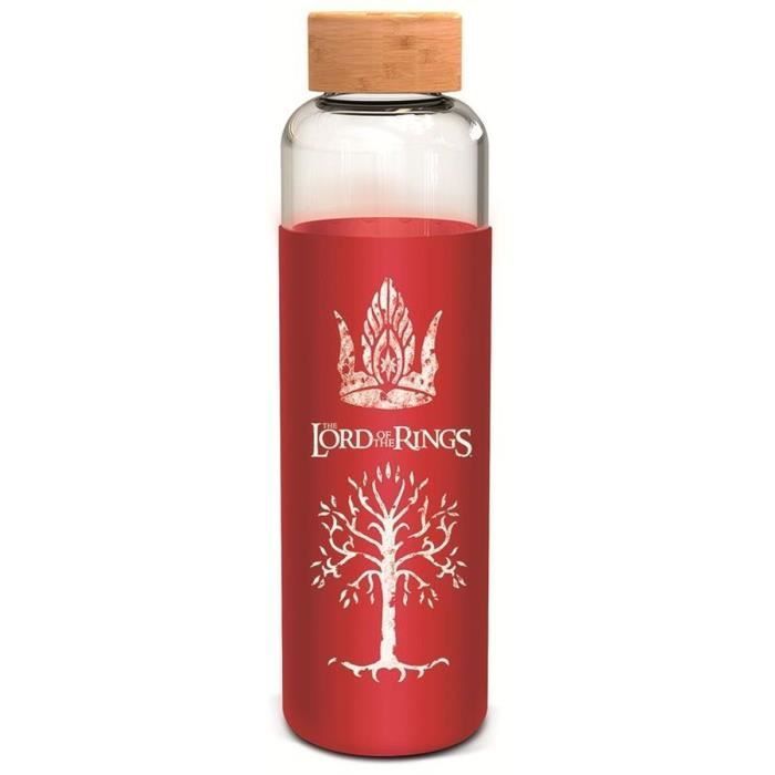 Botella de vidrio STOR El Señor de los Anillos con funda de silicona reutilizable de 585 ml.