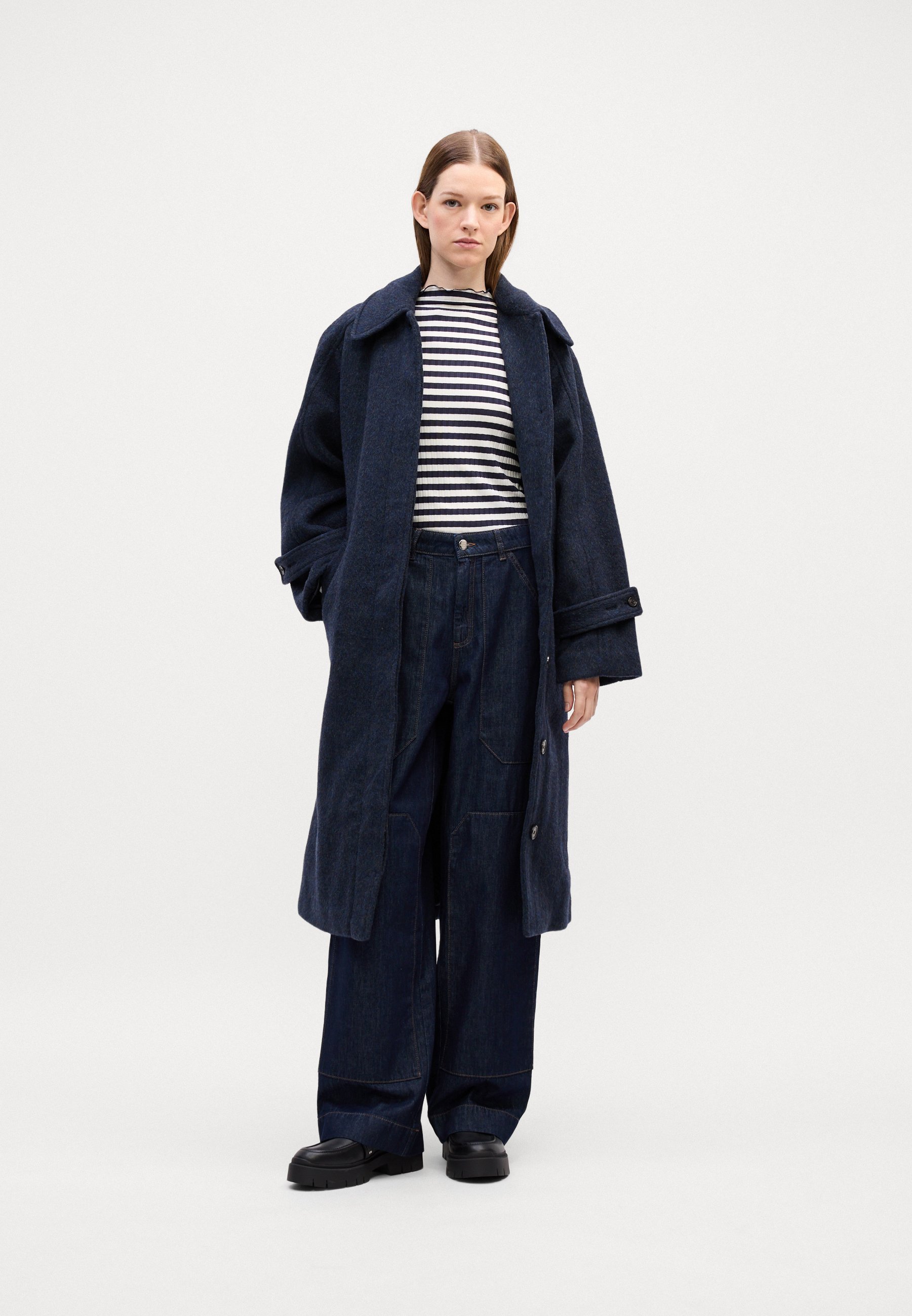 Mads Nørgaard COSY BONNIE PANTS - Dżinsy o swobodnym kroju - ciemny indygo