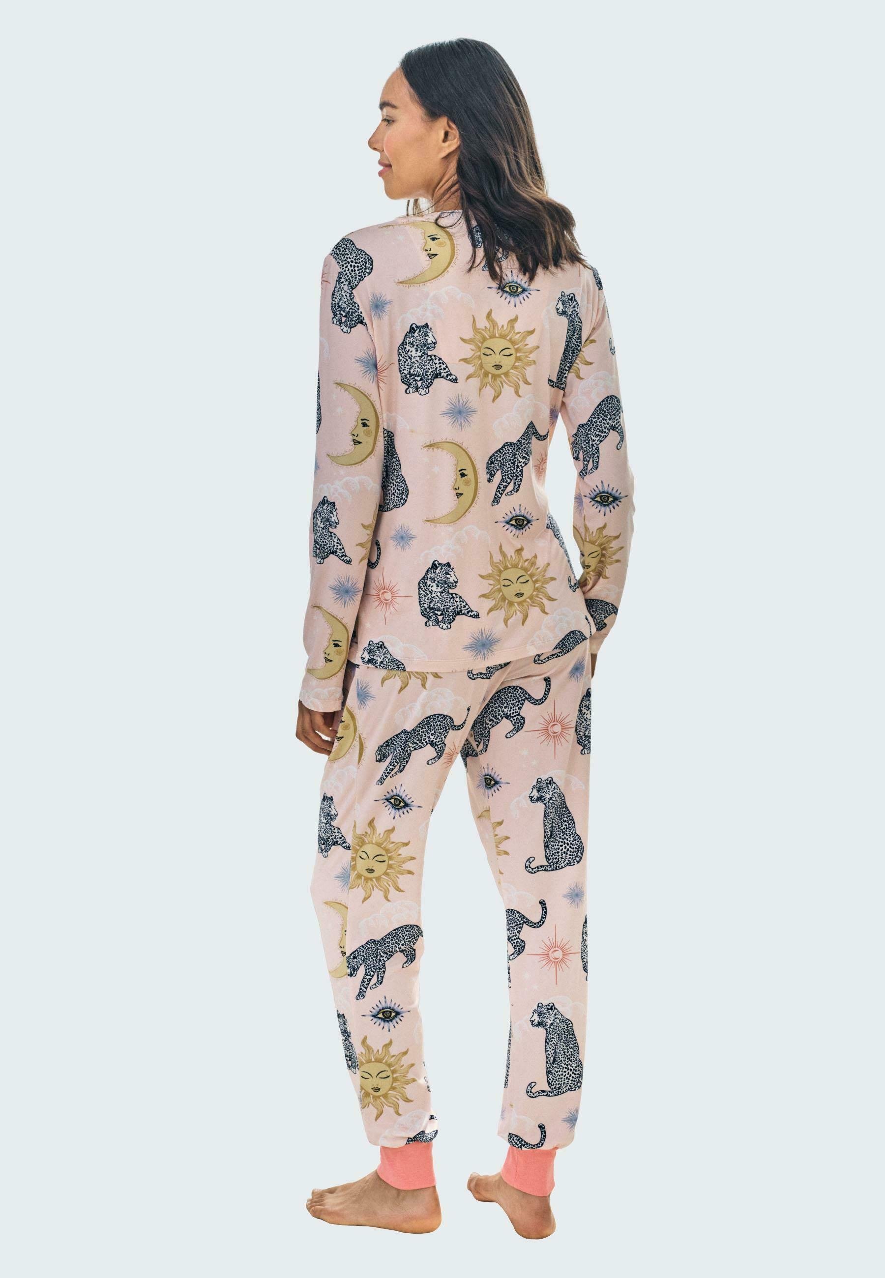 Completo pigiama Chelsea Peers CELESTIAL LEOPARD - rosa