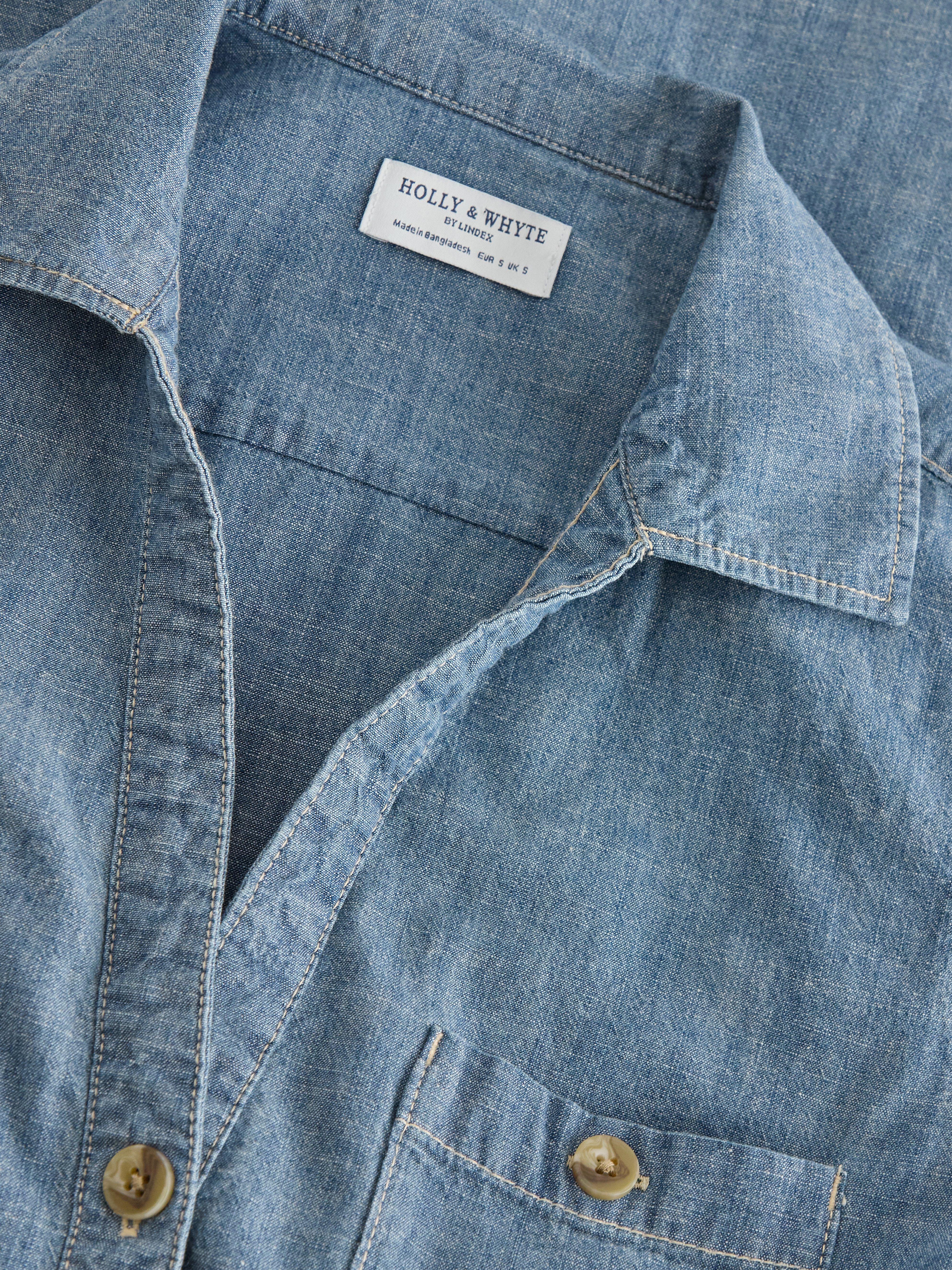 Vestido camisa chambray azul chambray