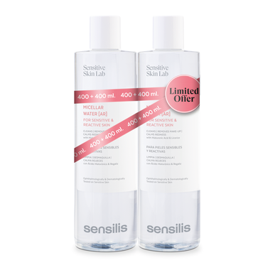 Sensilis micelinis vanduo [AR] jautriai ir reaktyviai odai Micelinis vanduo jautriai ir reaktyviai odai 2 x 400 ml 2 x 400 ml