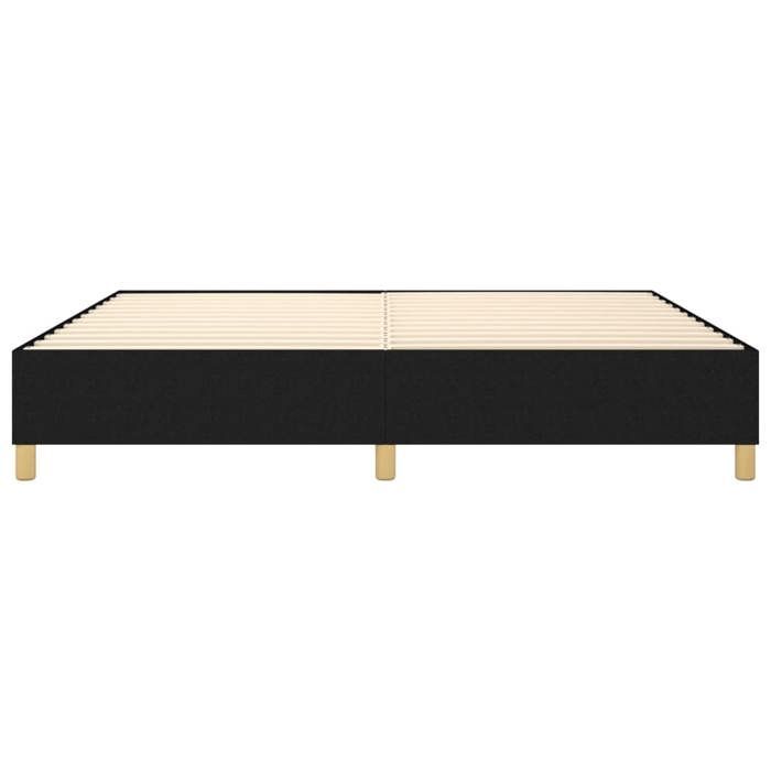 Cama de madera negra de 200 x 200 cm - Carga máxima 150 kg - Estructura de cama de muelles negra de 200 x 200 cm, tela 005_889756