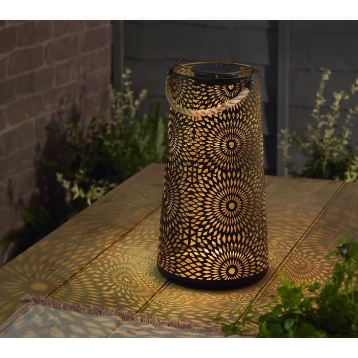 Linterna solar - SMART GARDEN - Muscat XL - 5 lúmenes - LED blanco frío - Metal - 36,5 x 21,5 x 21,5 cm