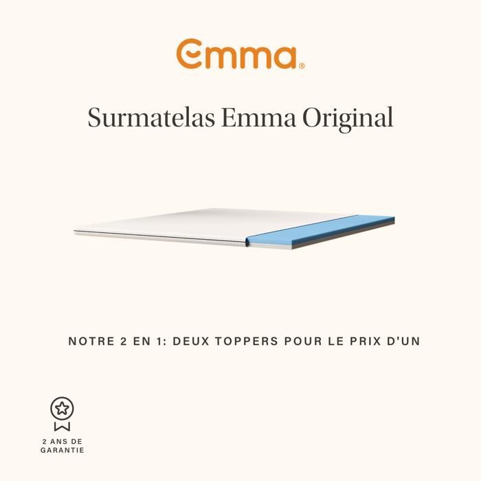 Emma | Emma Original Mattress Topper 140x190 cm | Softness | Customizable Comfort | Washable Cover | 6 cm Extra