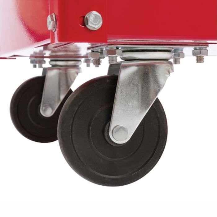Workshop trolley with 3 shelves on wheels - DOMAC - Red
