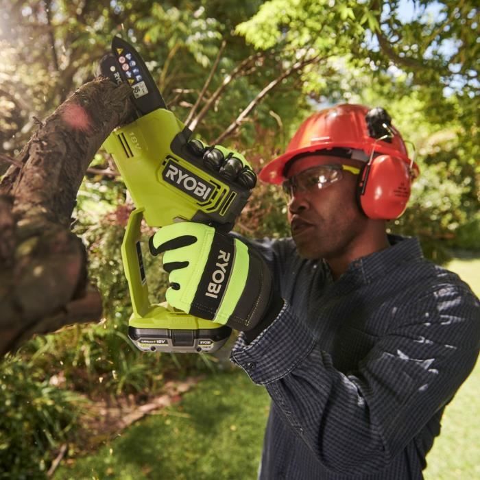 RYOBI - 18V ONE+ Handsnoeischaar - Borstelloos - 10 cm geleiderail - 6 m/s - Gereedschapsloze spanner + 2,0 Ah accu & lader - RY18PSX10A-120