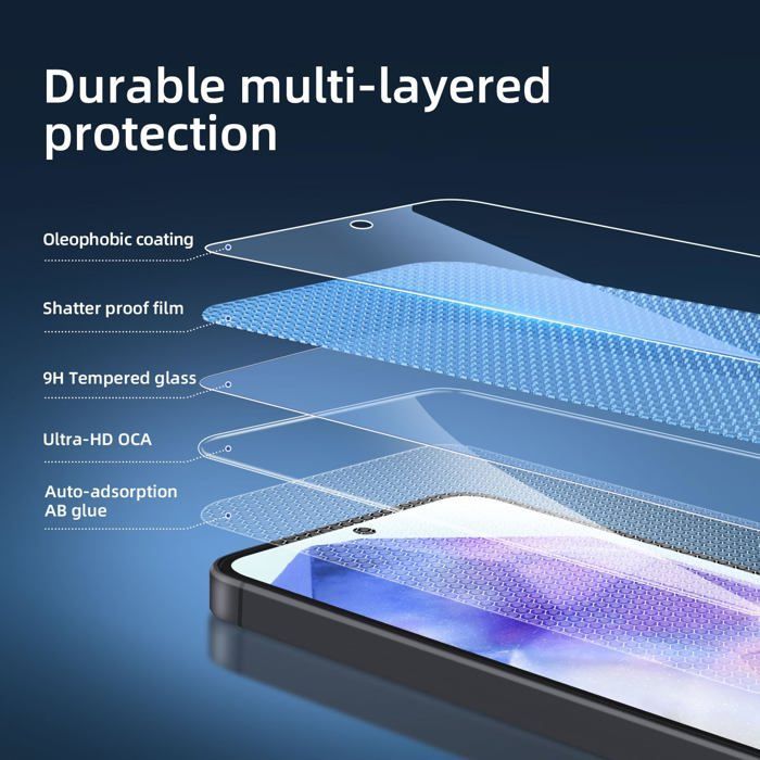 Lot de 3, Verre Trempé pour Samsung Galaxy A55 5G Film en Protection écran efficace contre les Rayures - sans Bulles