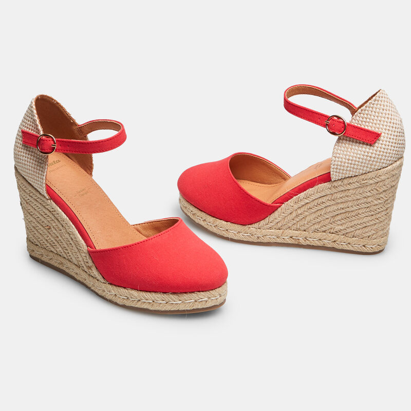 BATA Espadryle damskie na koturnach 8 cm