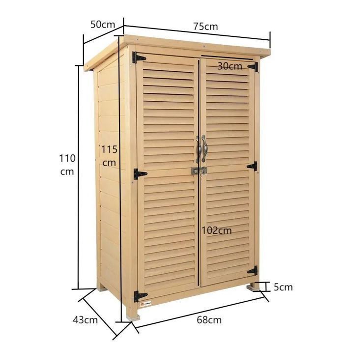 Divit GH9 Gartenhaus aus Holz, abschließbare Balkonmöbel, 115 cm