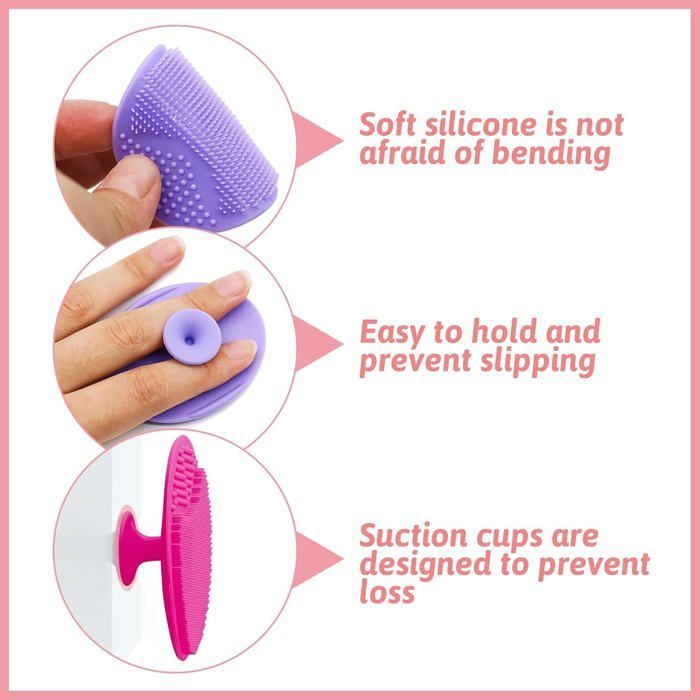 Set mit 4 weichen Silikon-Gesichtsreinigungsbürsten, Anti-Aging-Peeling-Porenreiniger, sanfte Massage