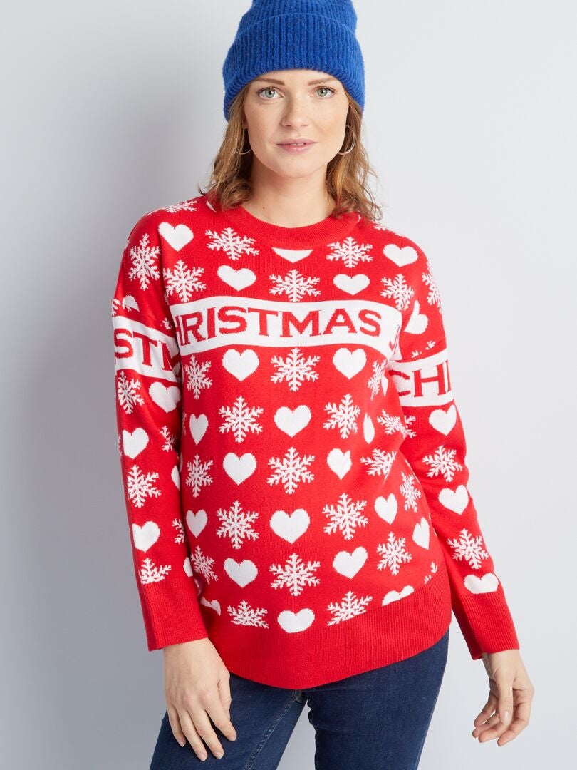 Kersttrui voor zwangere vrouwen - ROOD