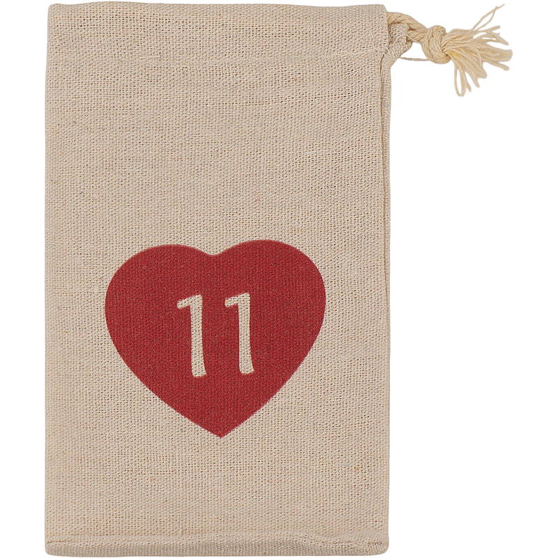 Hjem Kalenderposer 12x20 cm 1-24 stof med hjerte