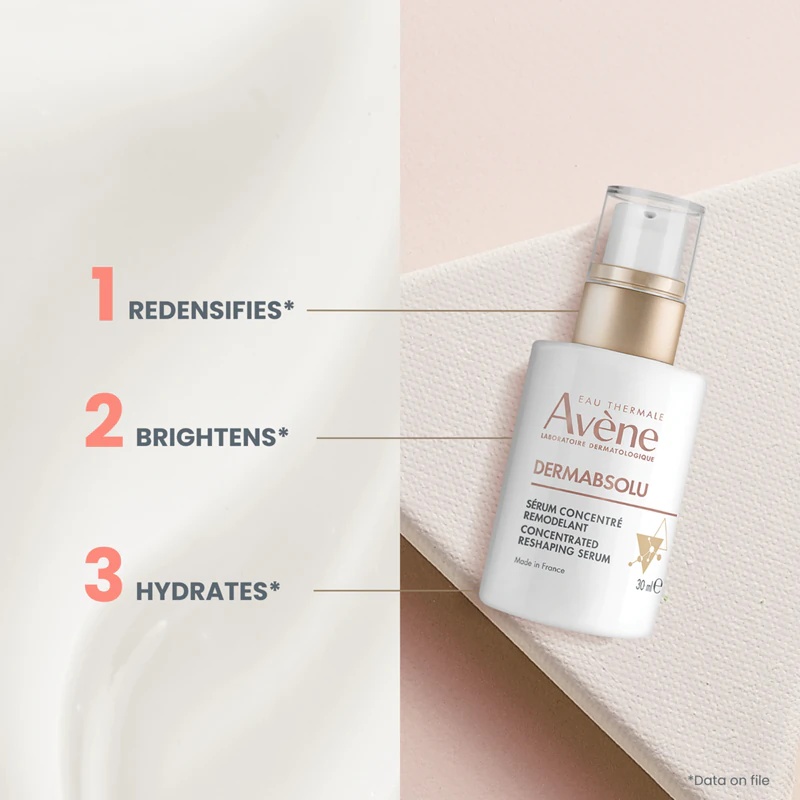 Avène DermAbsolu koncentrēts reskulptējošais serums – remodelējošais serums, kas atjauno ādas blīvumu