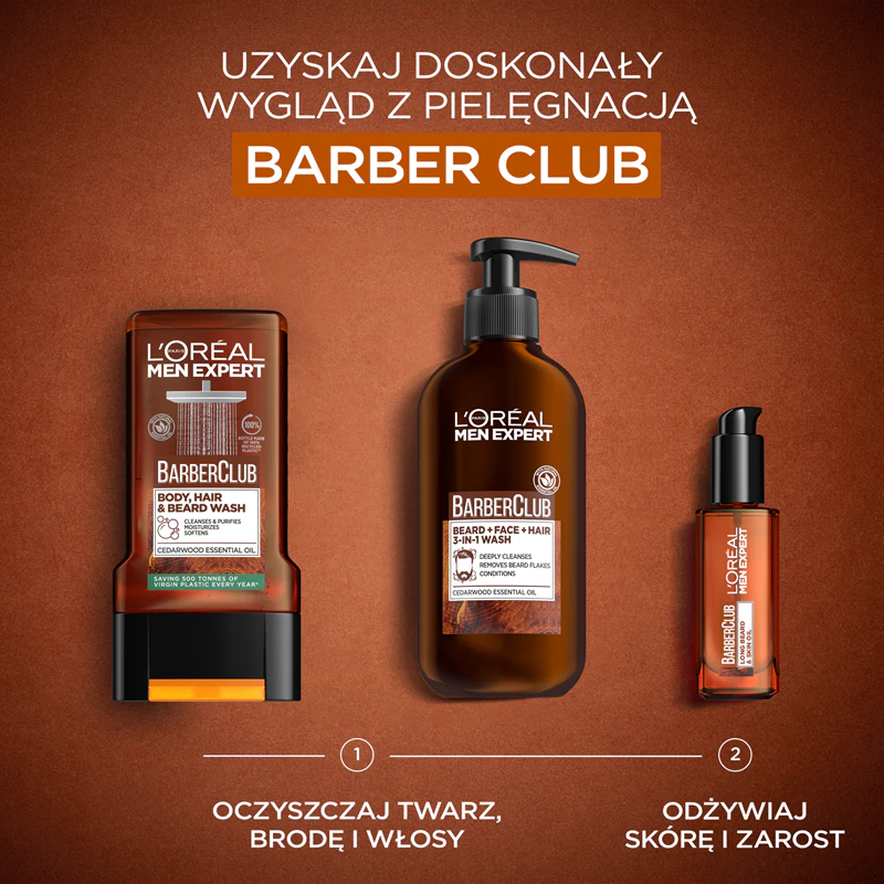 L'Oréal Paris Men Expert Barber Club umývací gél na bradu, tvár a vlasy